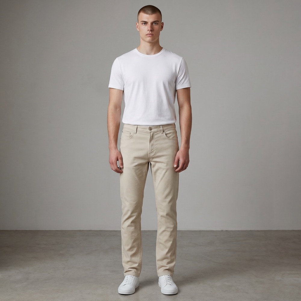 Faherty Stretch Terry 5-Pocket Pants Mens 38 Stone Beige Slim Straight MBF2437